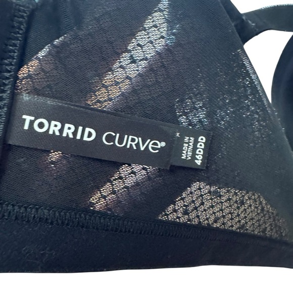 Torrid Curve 360 Back Smoothing Push-Up Plunge Bra Plus Size 46F Black Polka Dot - Picture 5 of 11